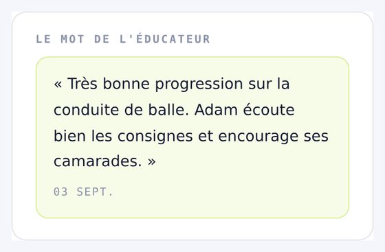 Le mot de l'éducateur dans l'espace parents